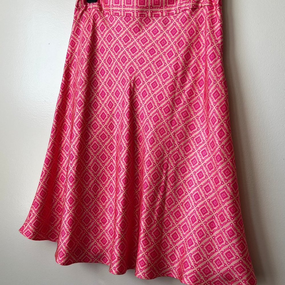 Valerie Stevens A Line Silk Skirt with Side Zip